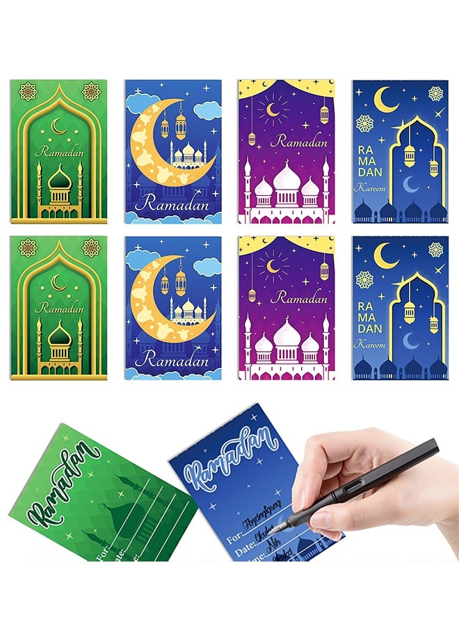 8 PCS Ramadan Greeting Card, Eid Greeting Card, Holiday Greeting Cards, Moon and Star Card, Festival Greeting Card, Holiday Cards, Letter Greeting Card, Festival Card, Family Greeting Card - Image 2